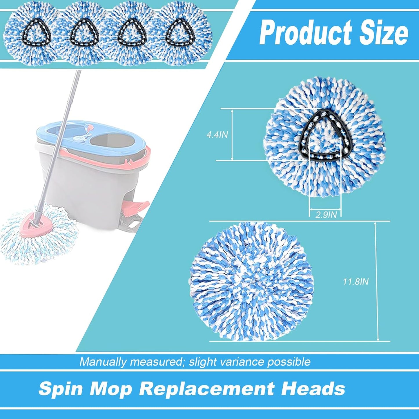 10 Cabezales Repuesto Trapeador RinseClean Microfibra