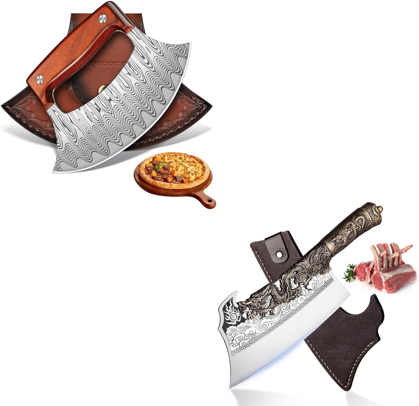 Cuchillo Ulu para pizza y carnicero multiuso