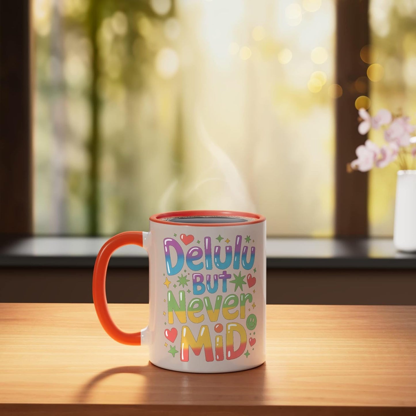 Taza Cerámica Gen Z Confiada Naranja/Blanco