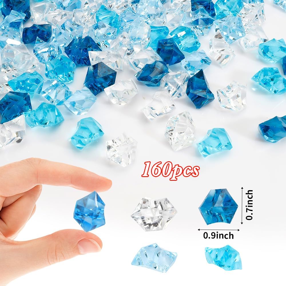 160 Cubos Hielo Plástico para Pecera Mesa Centros Bodas