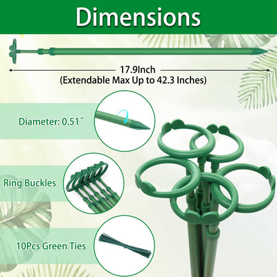 Estacas extensibles para plantas 17.9-42.3pulg con clips