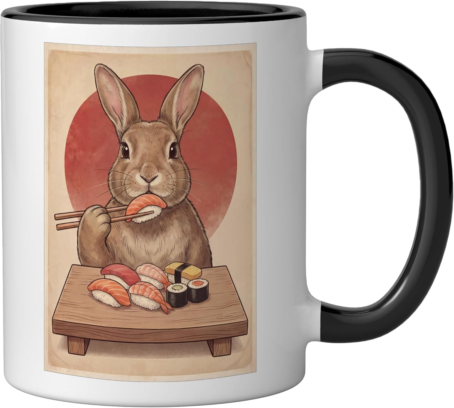 Taza cerámica kawaii estilo anime sushi vintage para amantes del japonés