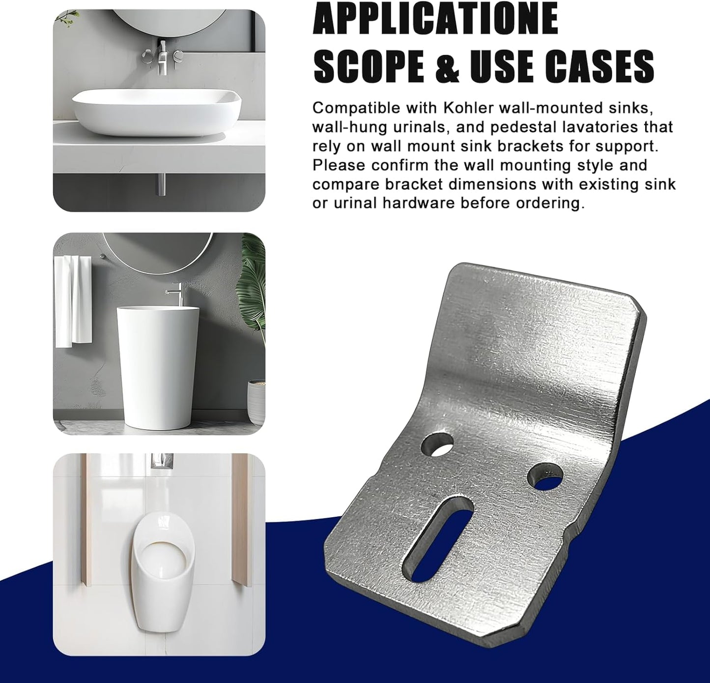 Kit colgador fregadero pared comp Kohler 4 Pzas