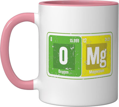 Taza de cerámica Chemistry OMG Moléculas y Magia Rosa/Blanca