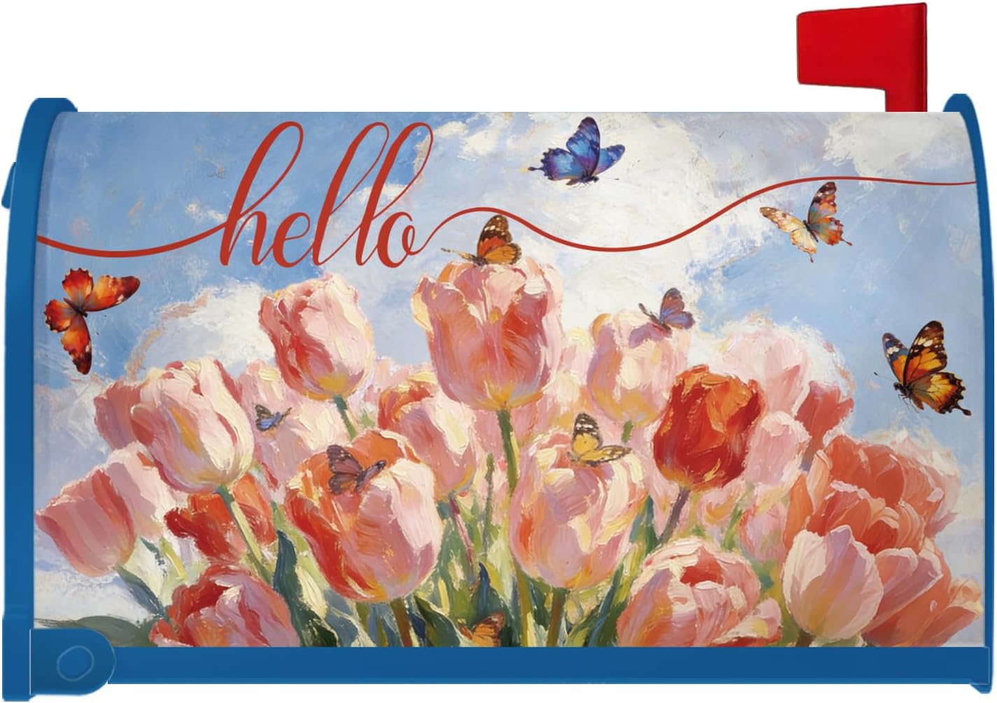 Fundas magnéticas tulipán mariposa para buzón primavera