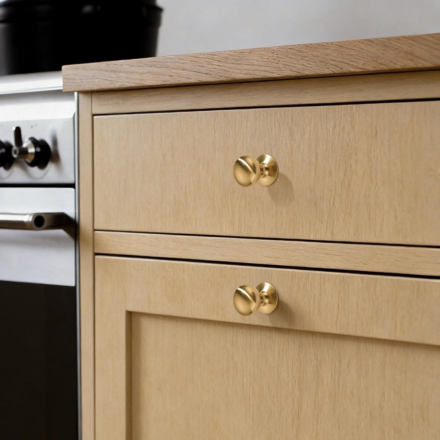 10 Pzas Pomos Bronce Champán para Tocador Cocina Baño
