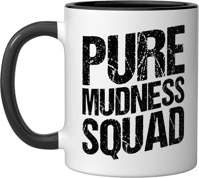 Taza cerámica Funny Mud Girl Run Mudda Fakas Squad negra/blanca