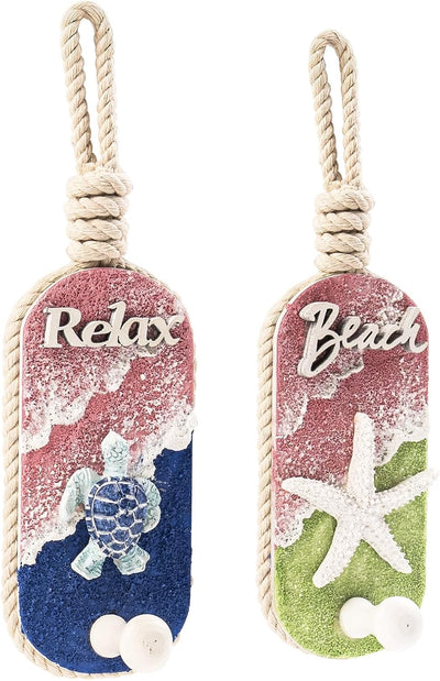2 Ganchos Decorativos Pared Estrellas Mar 3D Tortuga