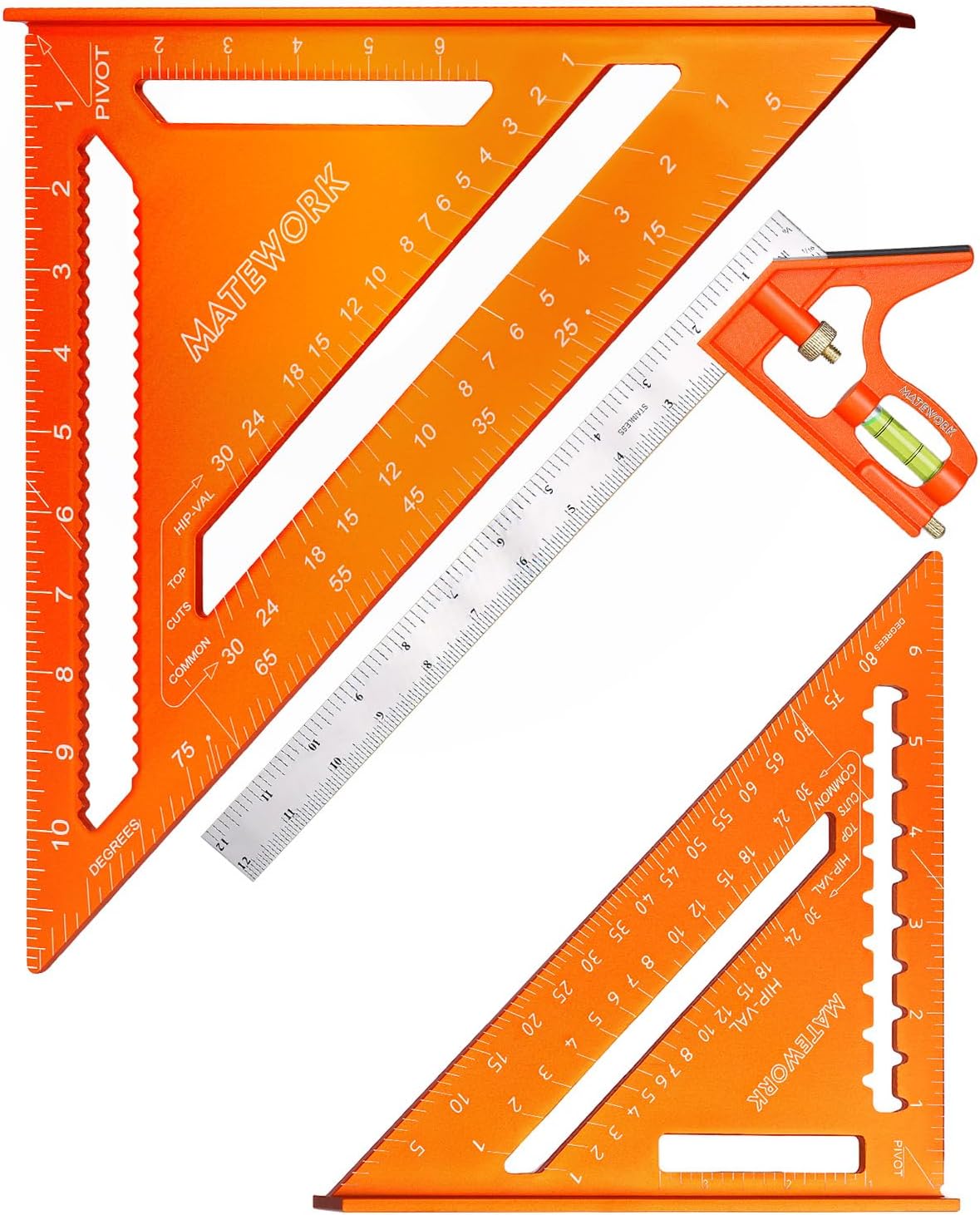Cuadrado combinado 12pulg y 7pulg acero inox aluminio CNC