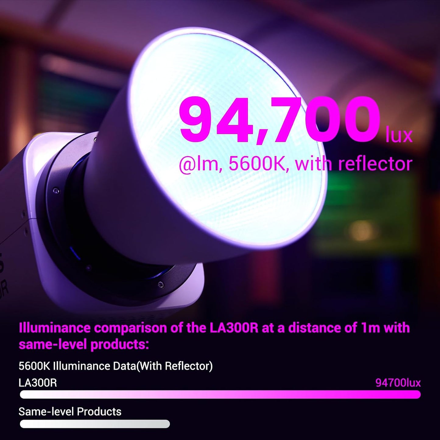 Luz video LED COB RGB 330W 1800-10000K CCT control APP NFC