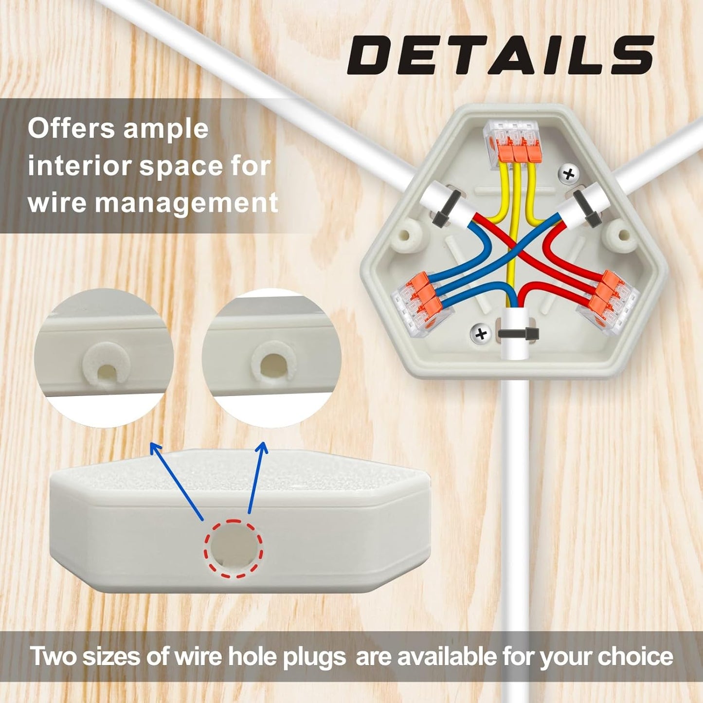 Caja empalme eléctrica 3 cables con tapa blanca set 3