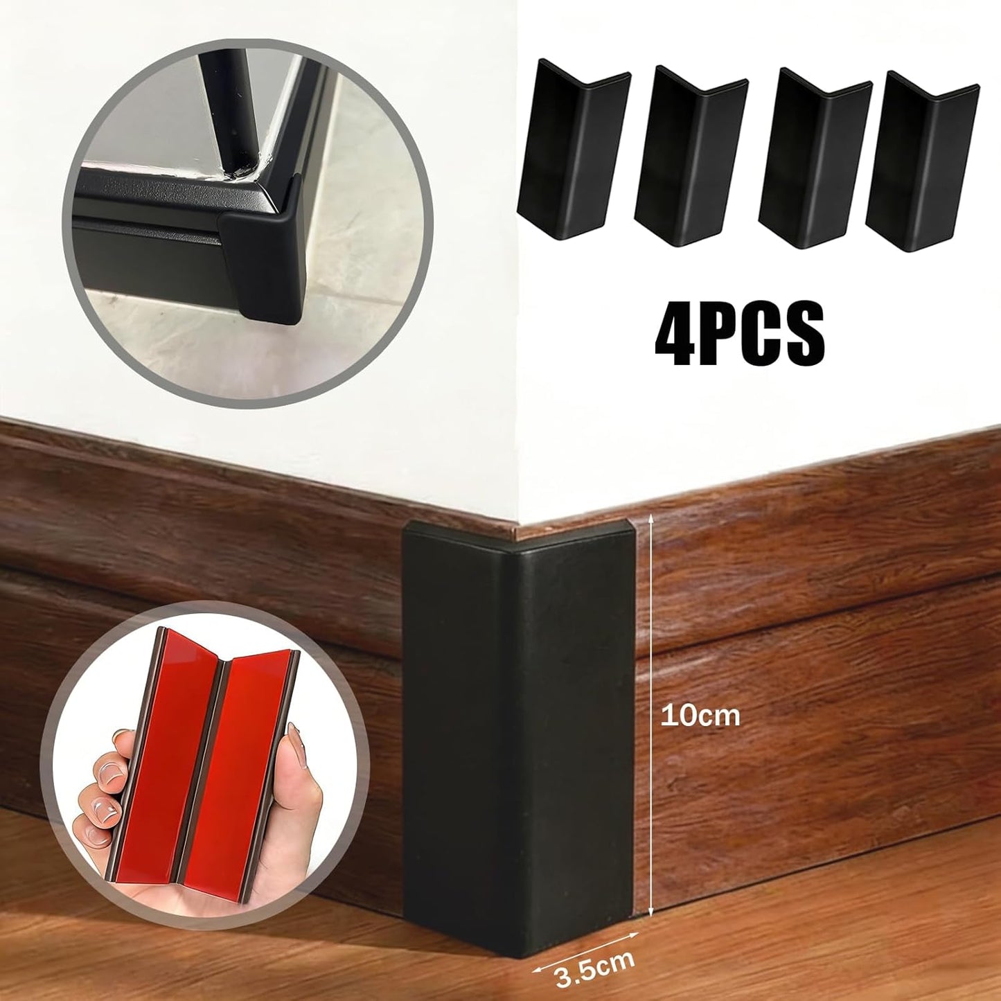 Protectores esquinas pared autoadhesivos 4uds