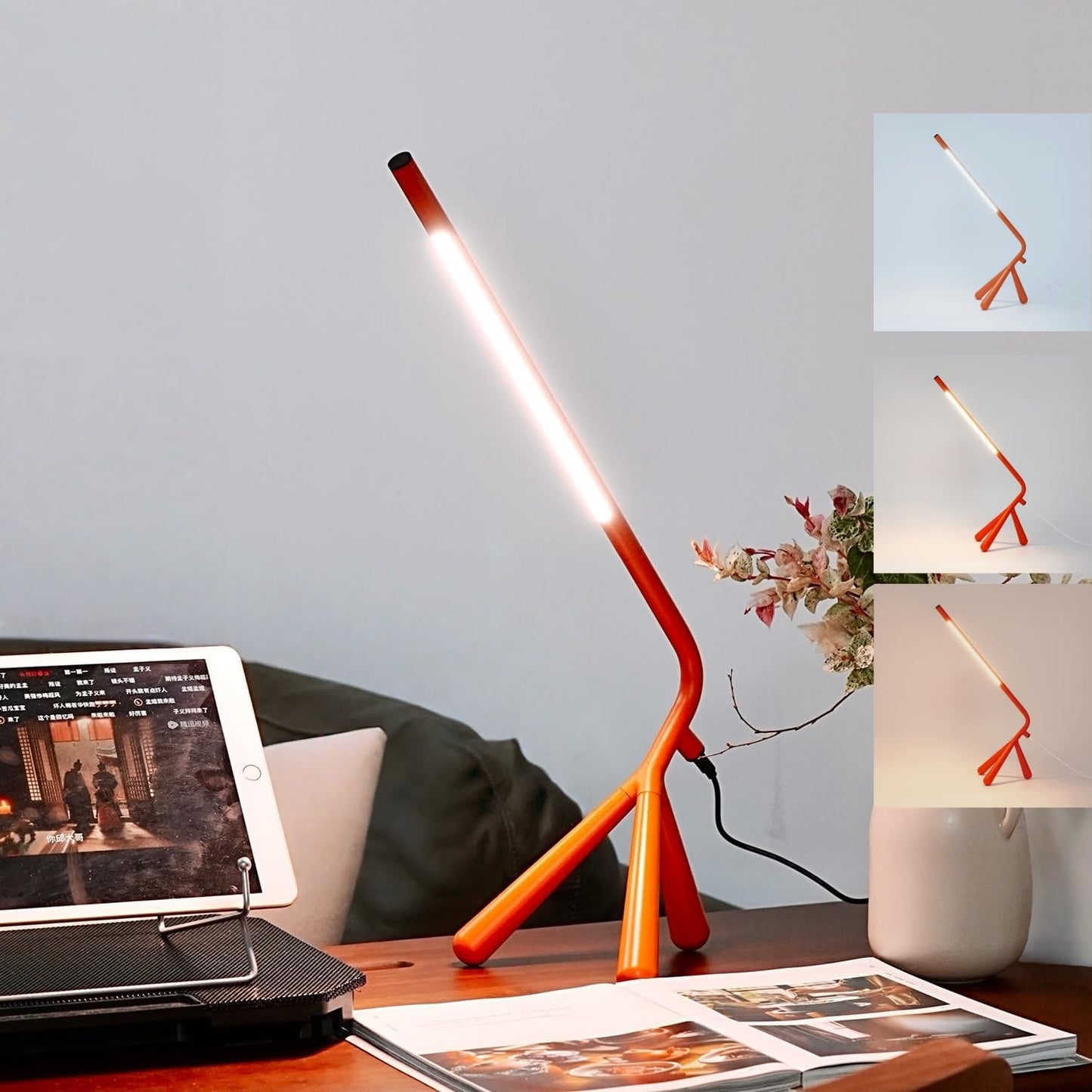 Lámpara LED escritorio USB Type-C regulable para hogar oficina