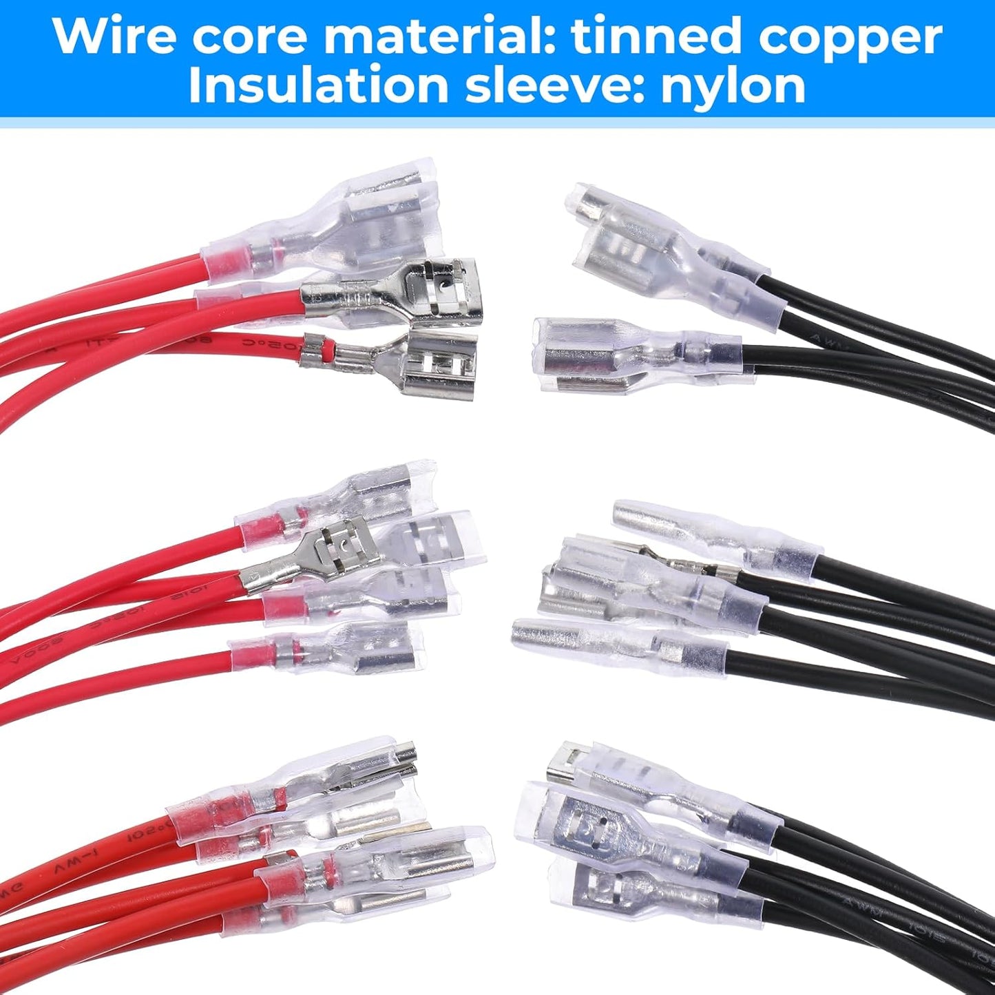 Kit 30 Terminales Crimpados Espada Hembra 0.110-0.248pulg