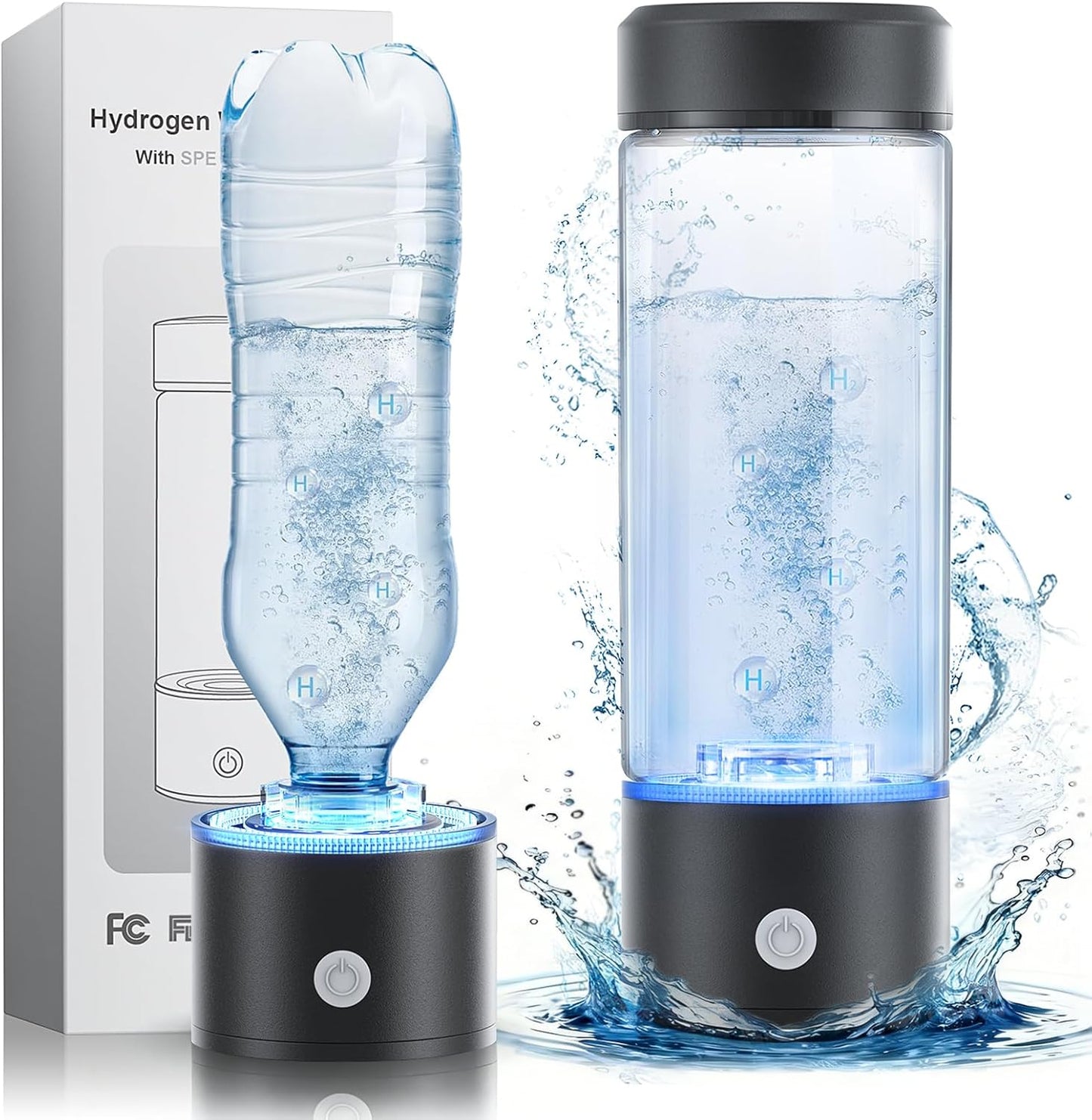 Botella de agua de hidrógeno recargable portátil 16 oz