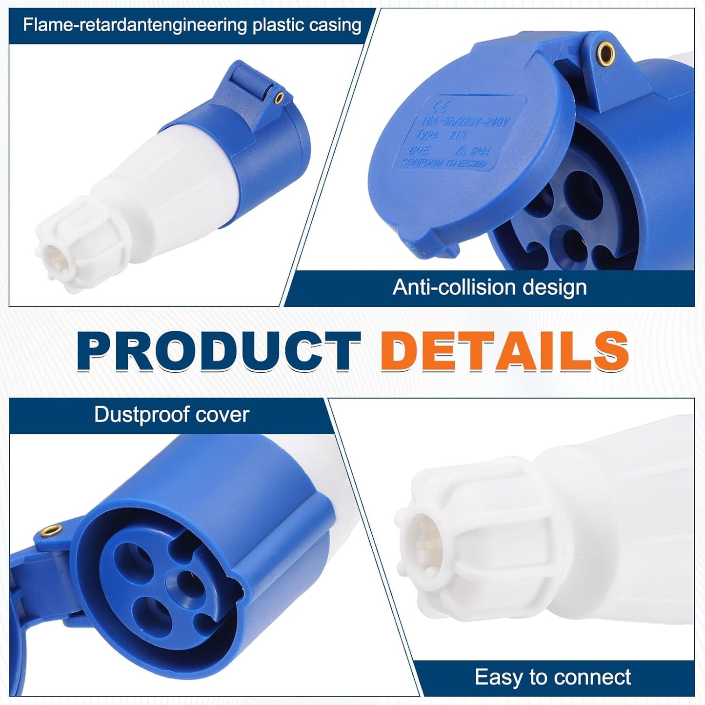 Conector CEE 16A 3 Pin 220-240V IP44 Impermeable Industria