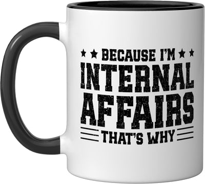 Taza de cerámica para investigador de asuntos internos police black/white