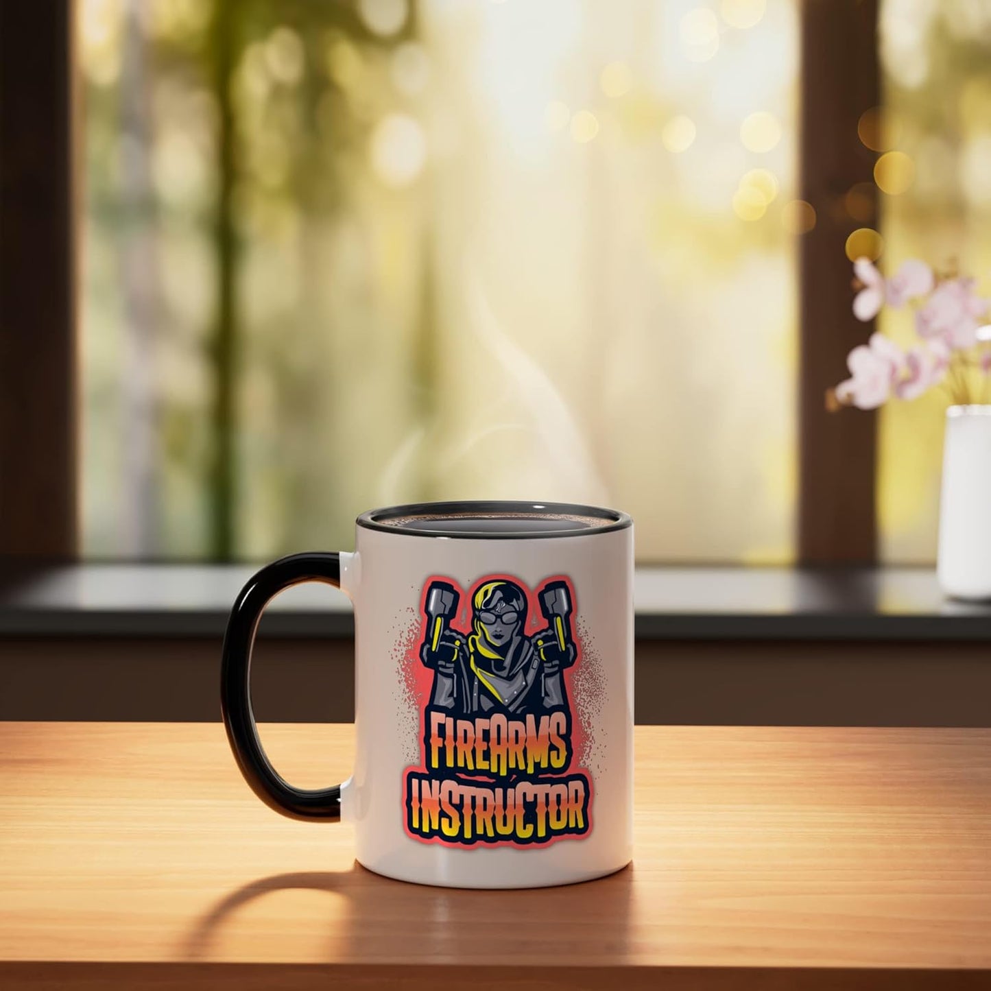 Taza cerámica Trendy Firearms Instructor con Guns en negro/blanco