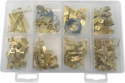 Kit 220 Pzas para Colgar Cuadros con Ganchos Clavos Estuche