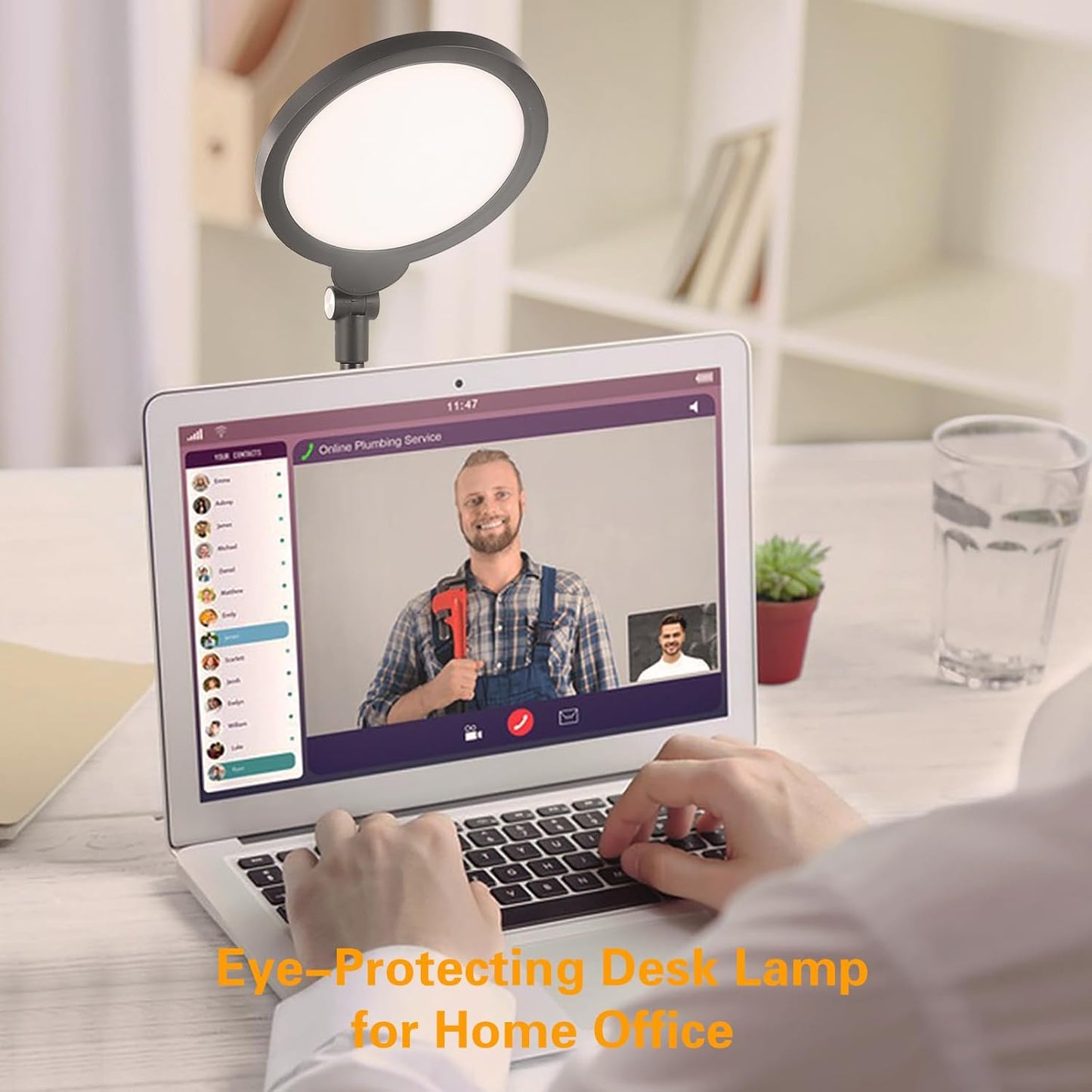 Lámpara escritorio LED ajustable USB para videollamadas