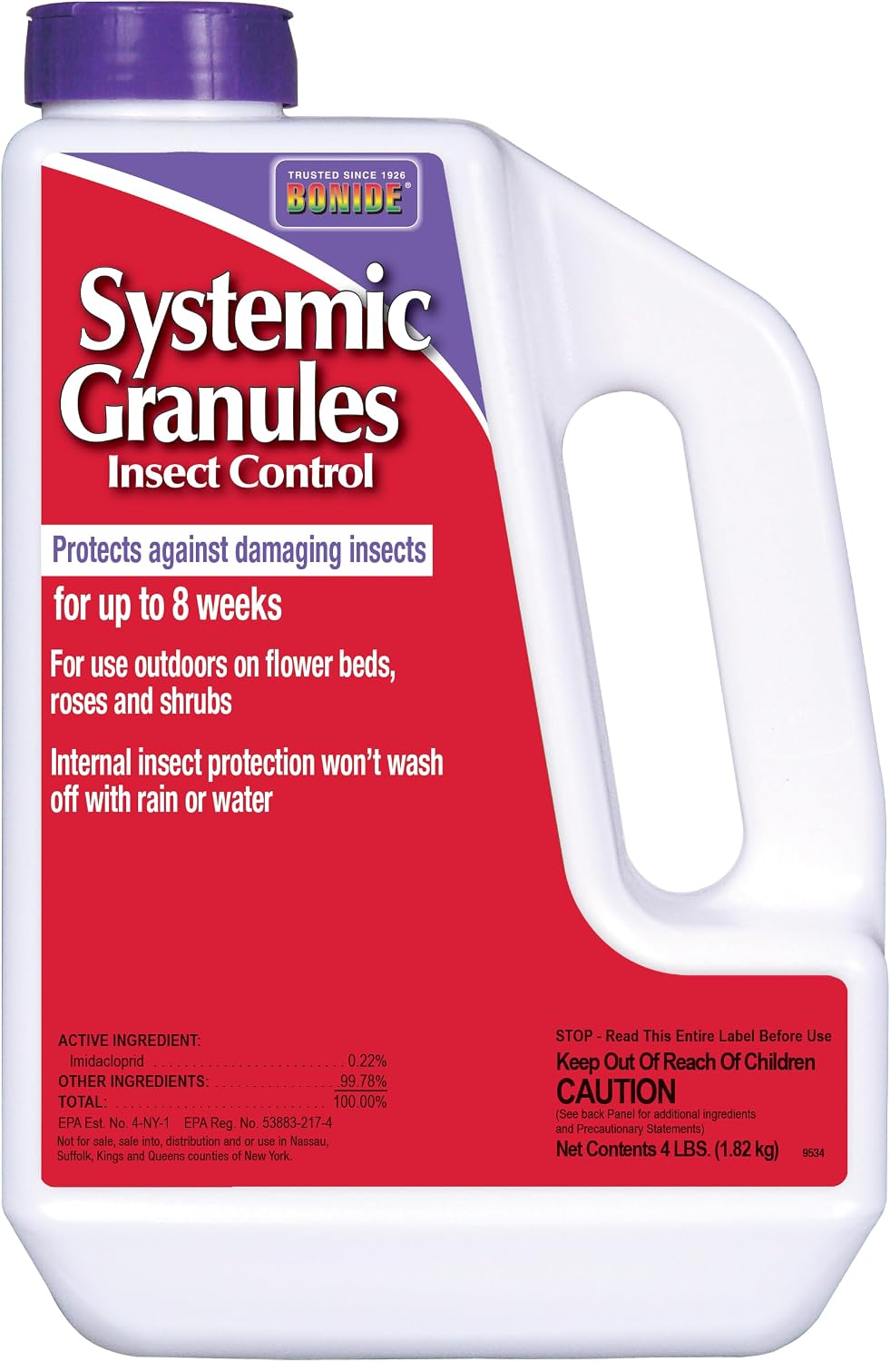 Gránulos control insectos 4lb uso exterior resistente agua