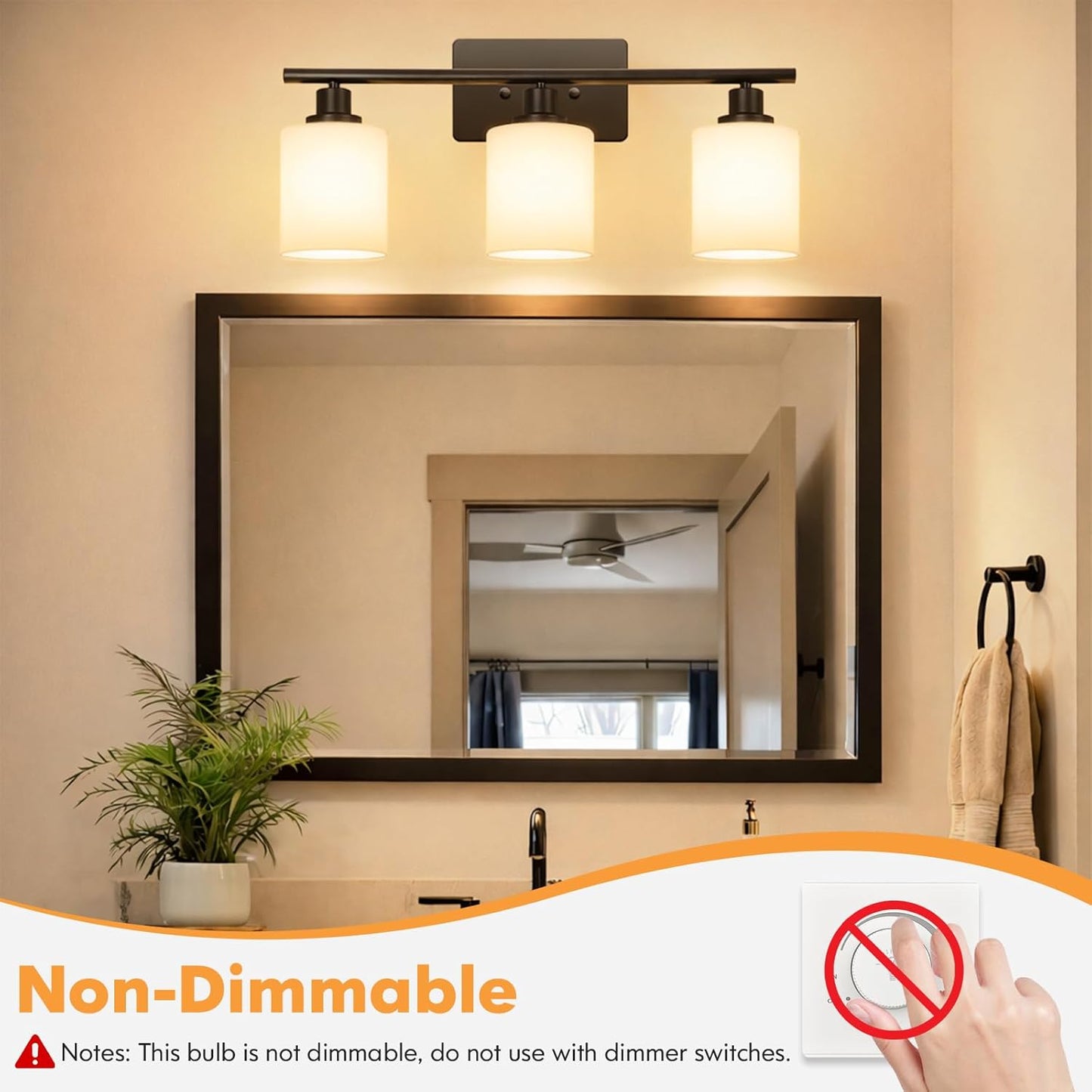 Bombillas LED G25 blanco cálido 2700K base E26 baño 5W