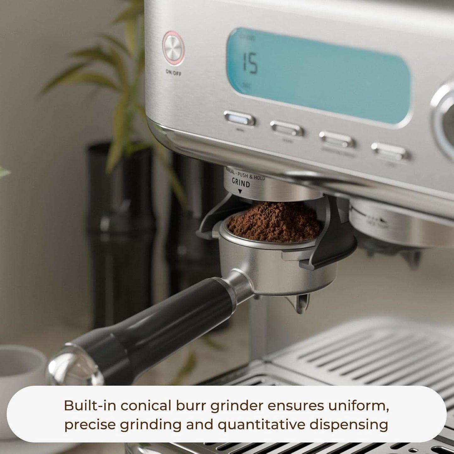 Cafetera Espresso Acero Inox 20 Bar Espumador Leche
