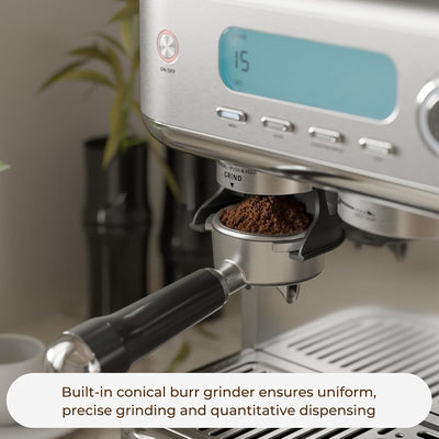 Cafetera Espresso Acero Inox 20 Bar Espumador Leche
