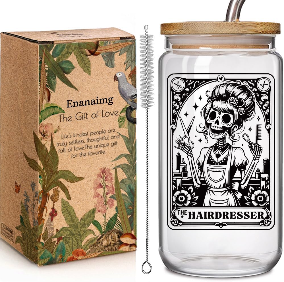 Taza de vidrio con tapa y pajita, regalo para hombres y mujeres