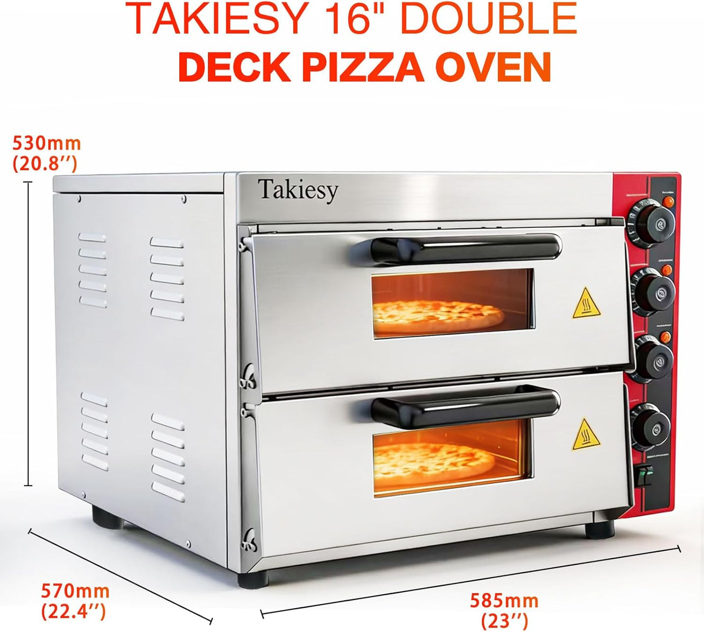 Horno para pizza acero inox 16 pulg doble decker