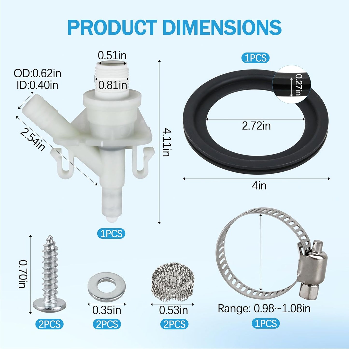 Kit repuesto válvula inodoro RV comp Dometic 300-321