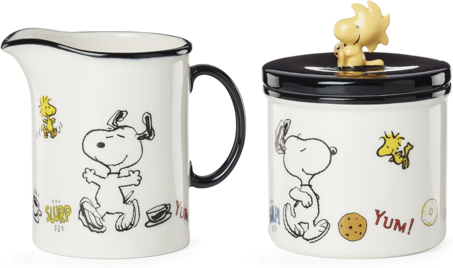 Juego 2 Pzas Azúcar y Crema Porcelana Diseño Chef Snoopy