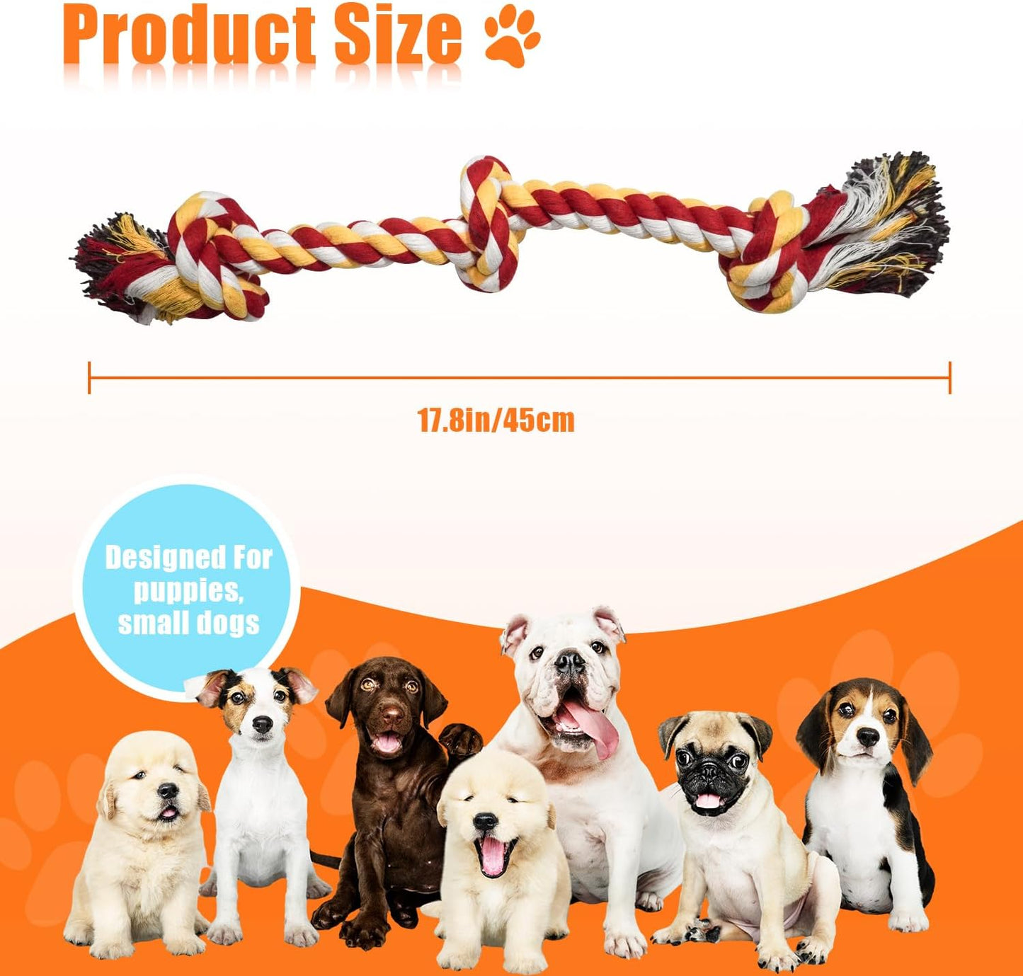 Cuerda masticable perros 3 nudos algodón