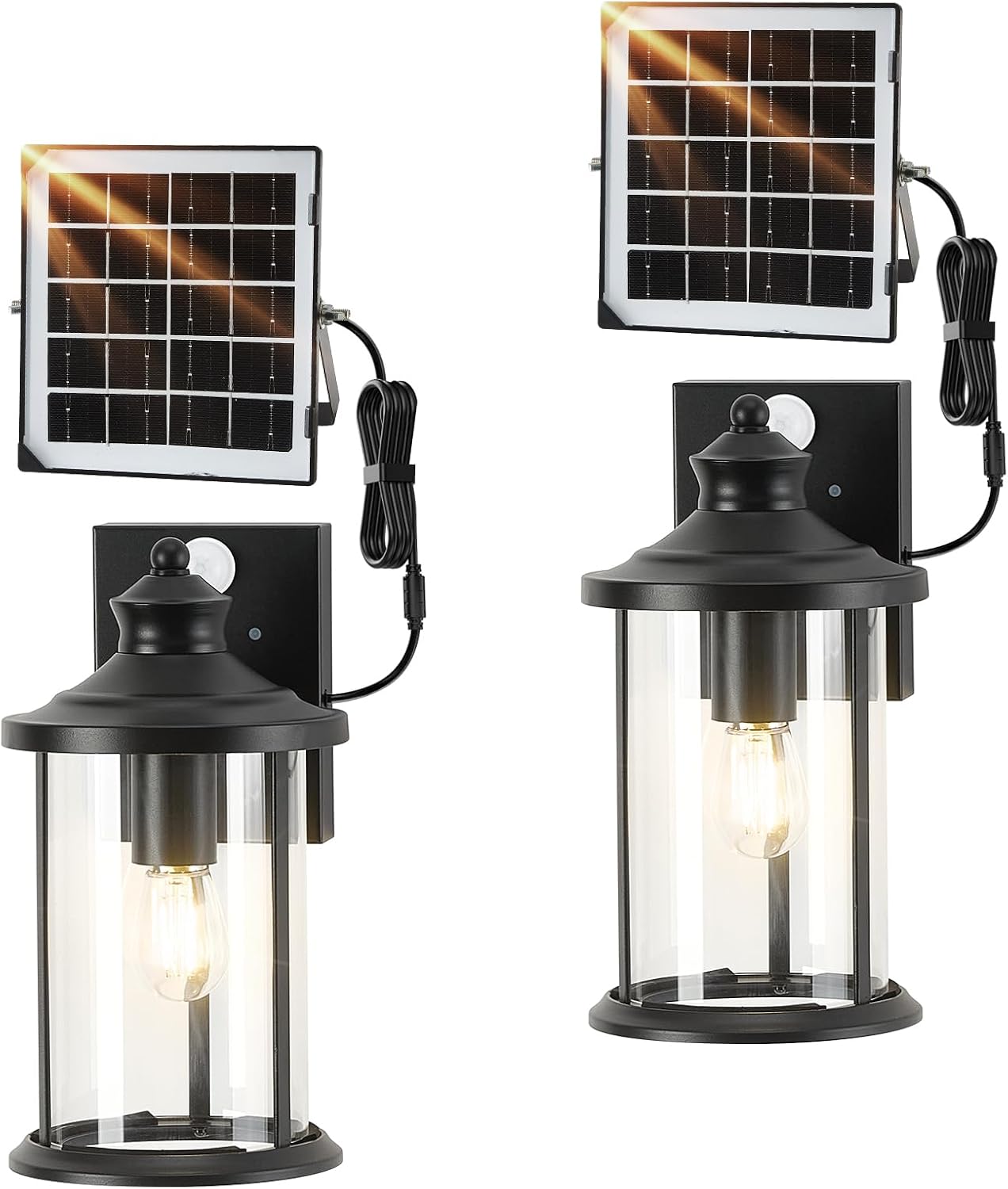 Farol solar pared con sensor movimiento impermeable