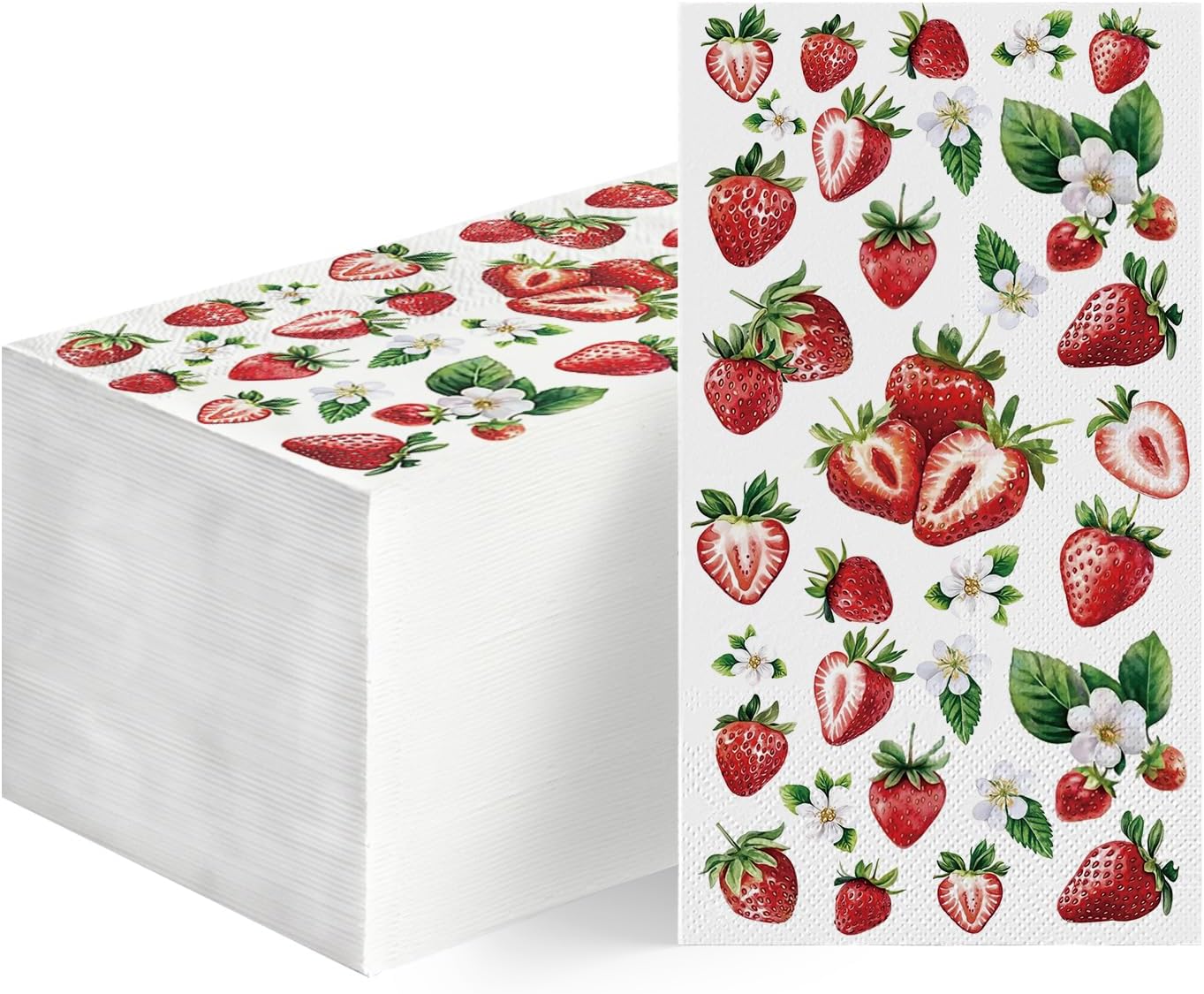 Servilletas decorativas de papel para fiestas, desayuno, cena y baño con estampado fresa