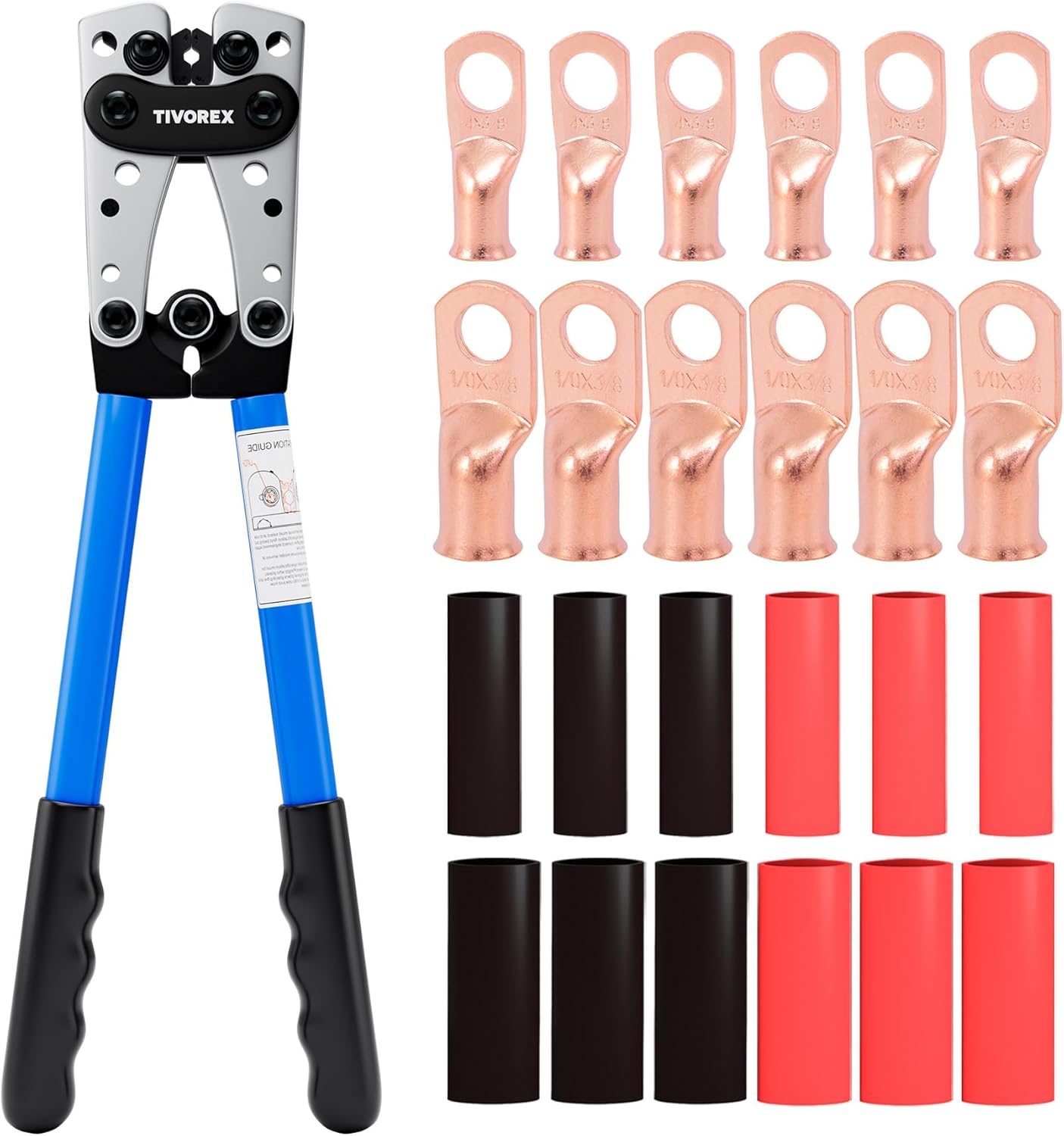 Herramienta prensado terminales cable batería AWG 8-1/0