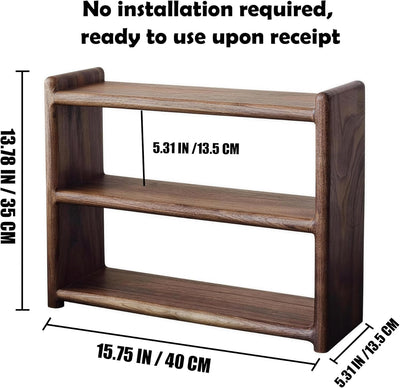 Estante madera nogal negro soporte tazas y organizador cocina