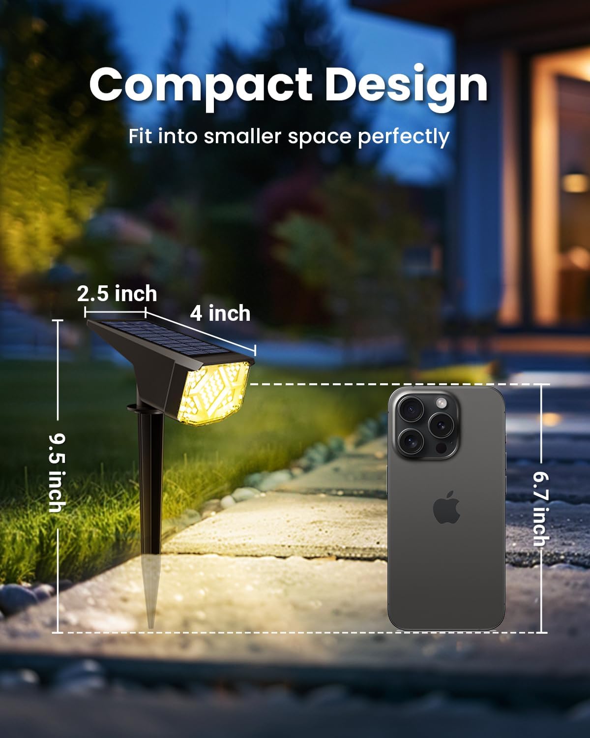 Focos solares IP65 para jardín 10uds blanco cálido