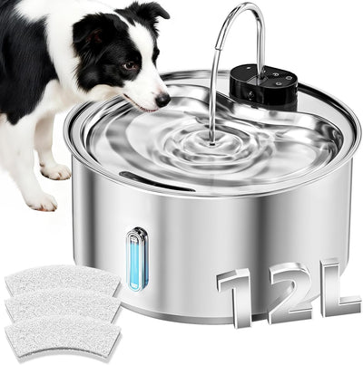 Fuente agua perros inalámbrica 12L acero inox sensor