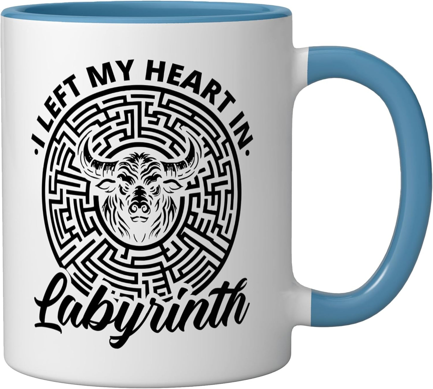 Taza Cerámica Minotaur Maze Mitología Griega Azul/Blanco