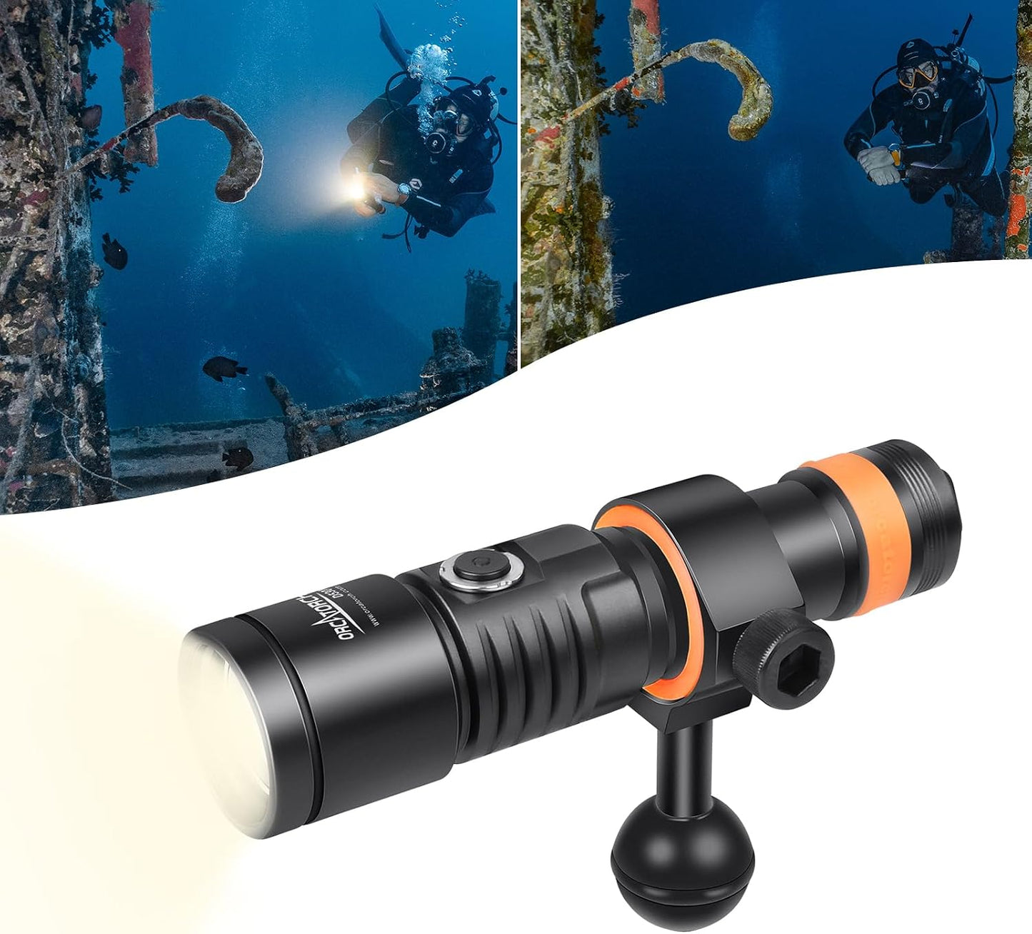 Luz buceo 1000 lúmenes 120 grados con bloqueo seguridad