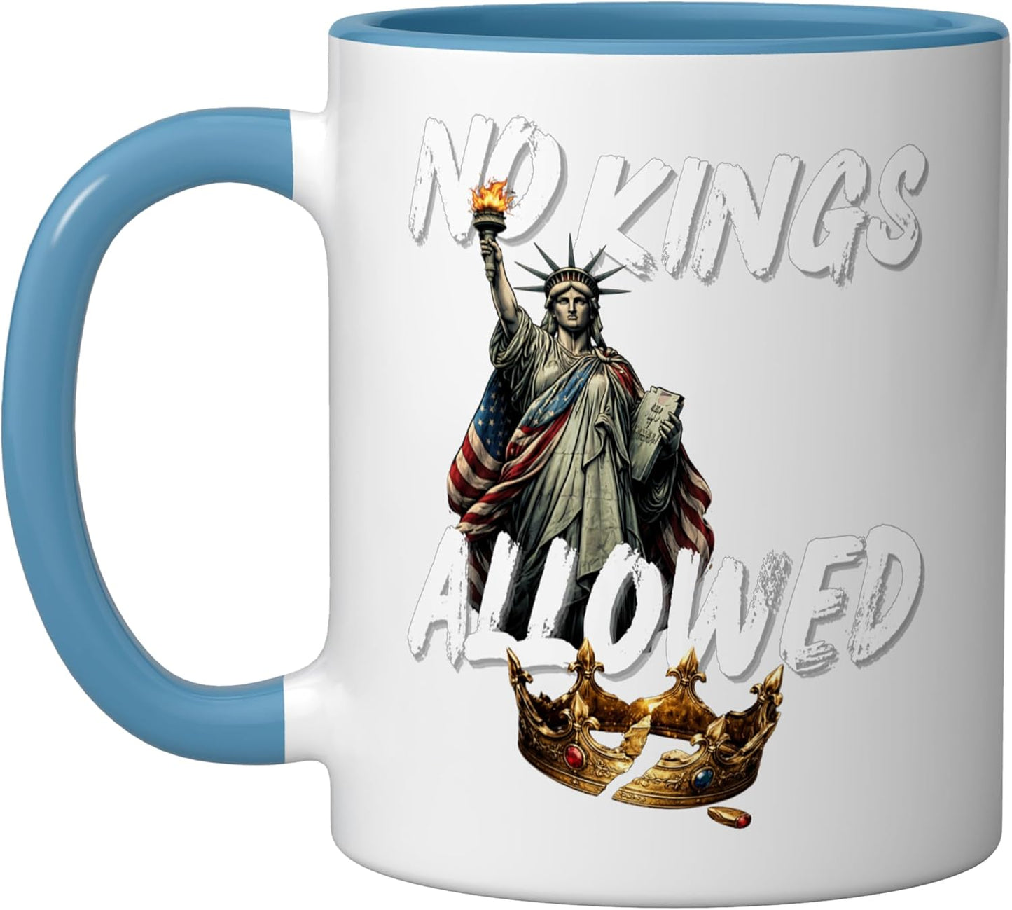 Taza Cerámica Bandera Azul Blanco Sin Reyes