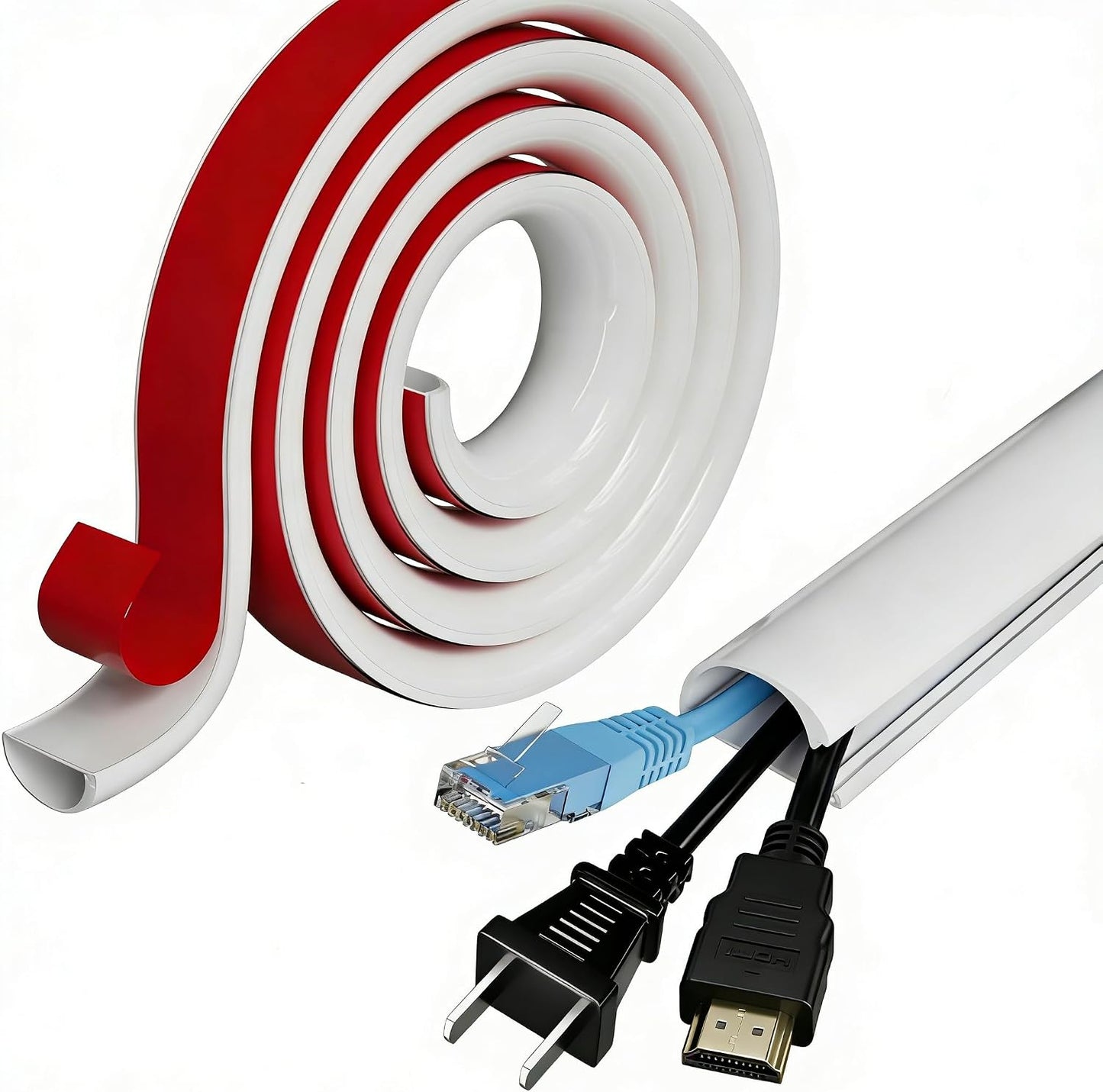 Cubierta cable pared 2-3 pzas silicona autoadhesiva 118pulg