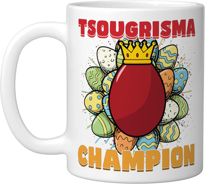 Taza cerámica Tsougrisma Champion Roja para juego de huevos de Pascua griega