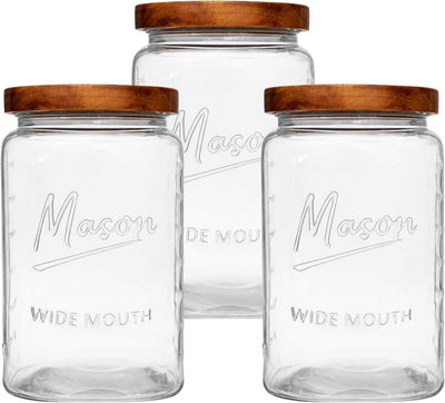 3 Pzas Frasco Vidrio 1gal Con Tapón Madera Almacenamiento Cocina