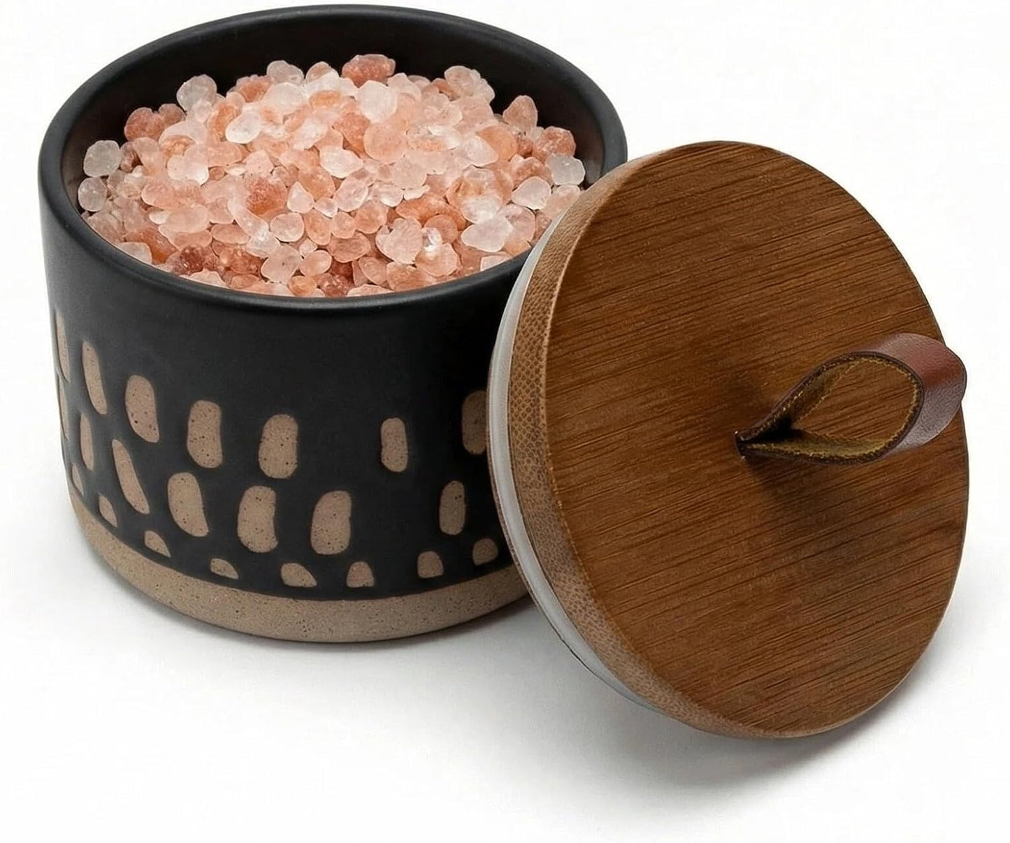Tarro de cerámica con tapa hermética para sal, especias y alimentos