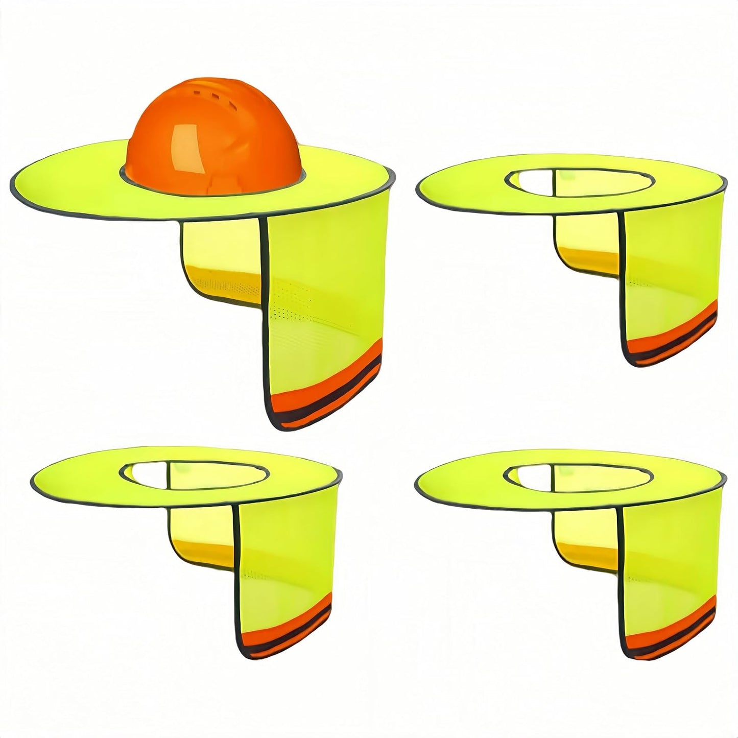 4 Pzas Parasol Ala Visera Malla Reflectante Amarillo