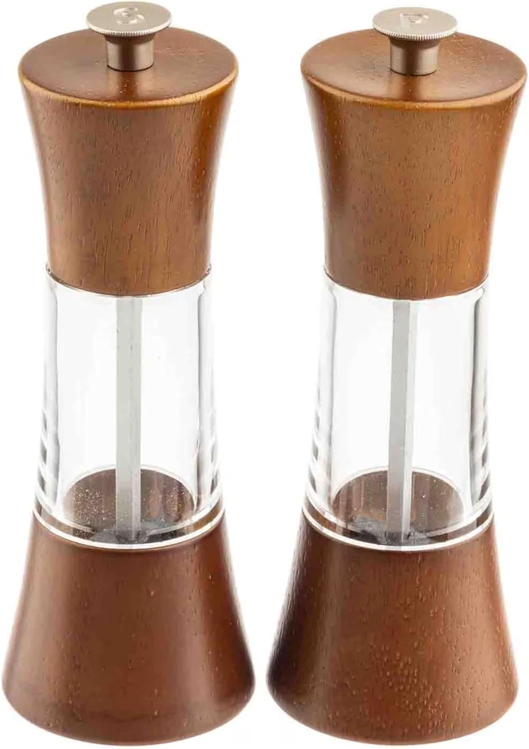 Molinillos de sal y pimienta de madera con acabado acacia
