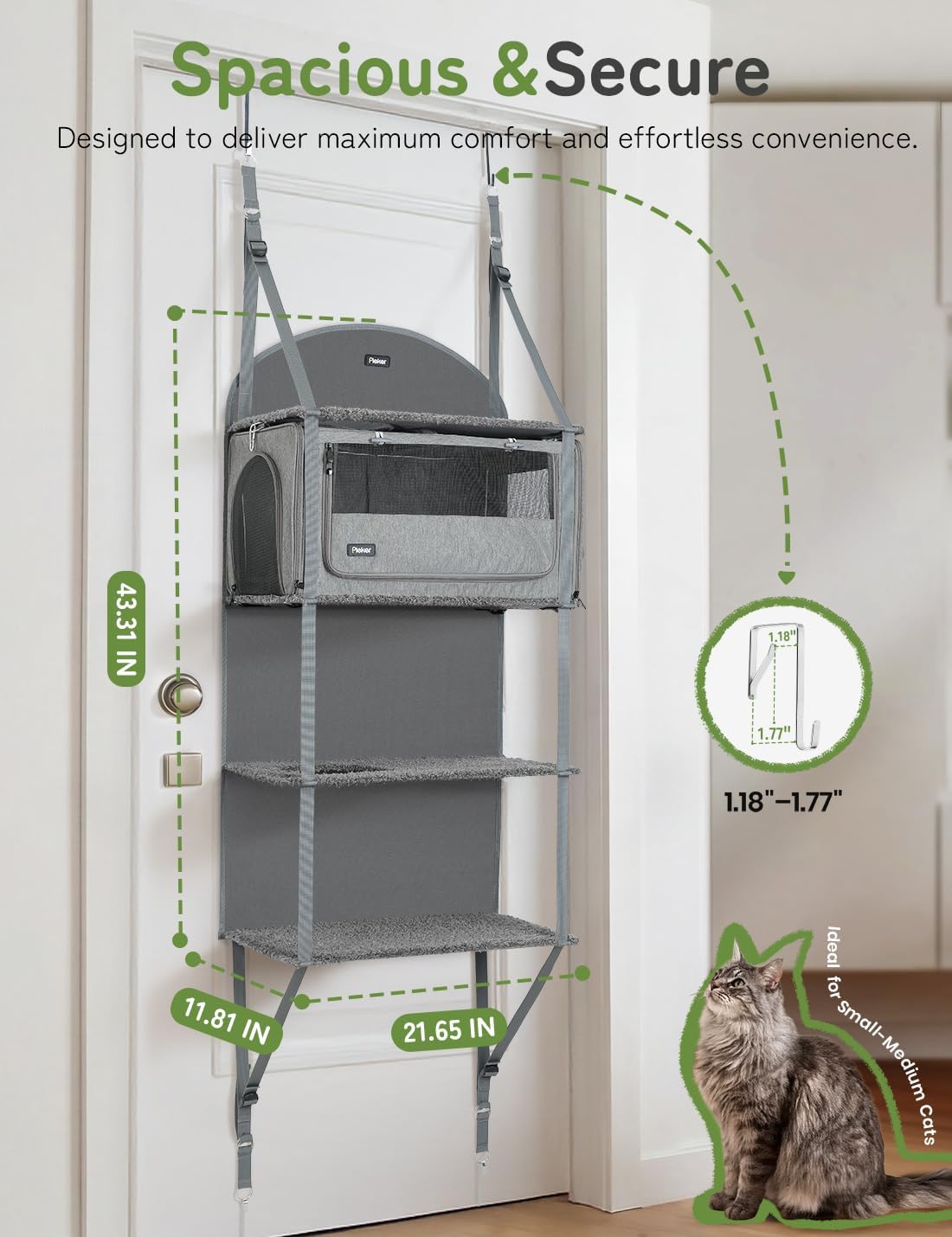 Transportador gatos 4en1 colgar puerta torre interior plegable