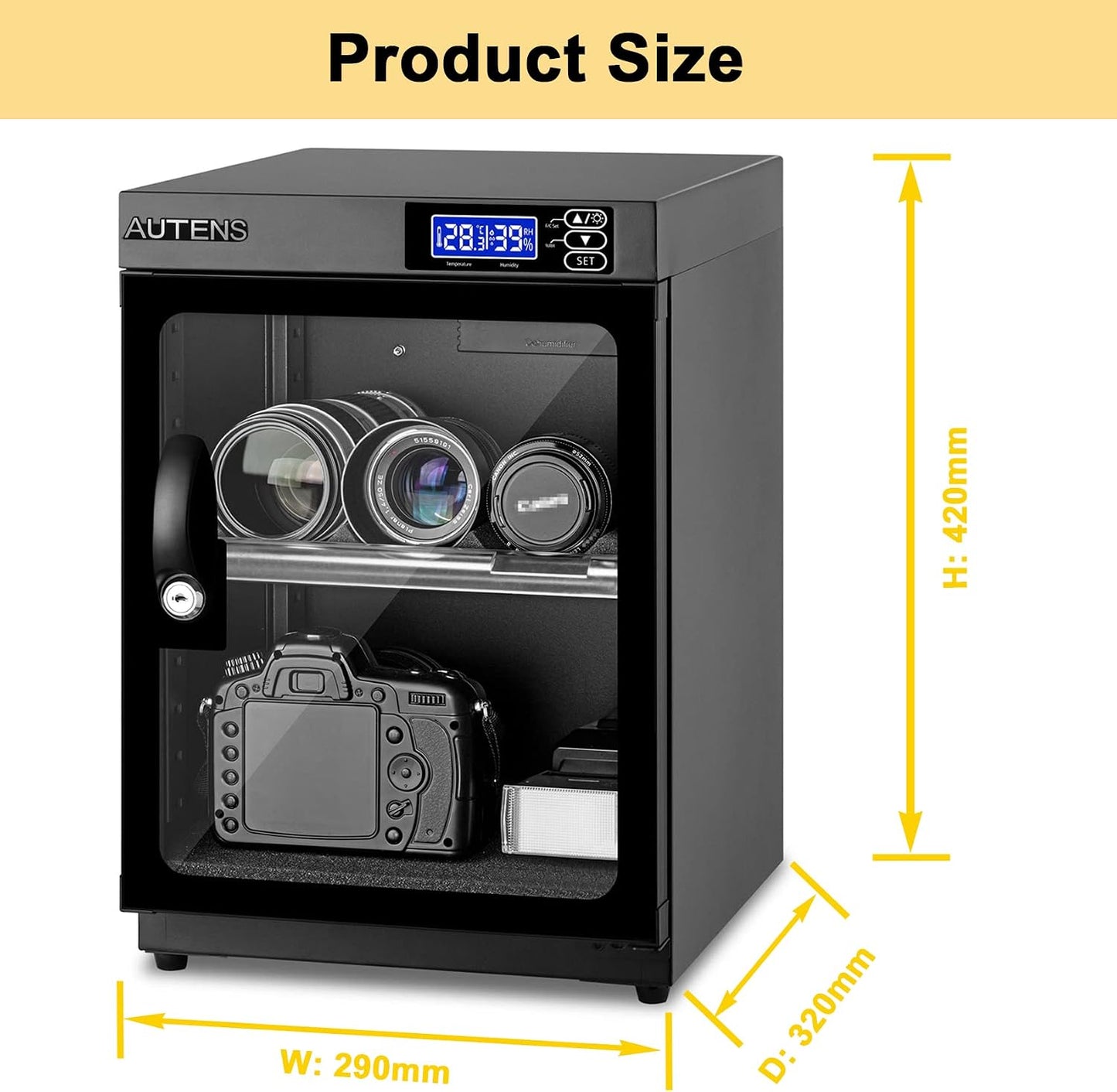 Caja gabinete deshumidificador 30L control digital